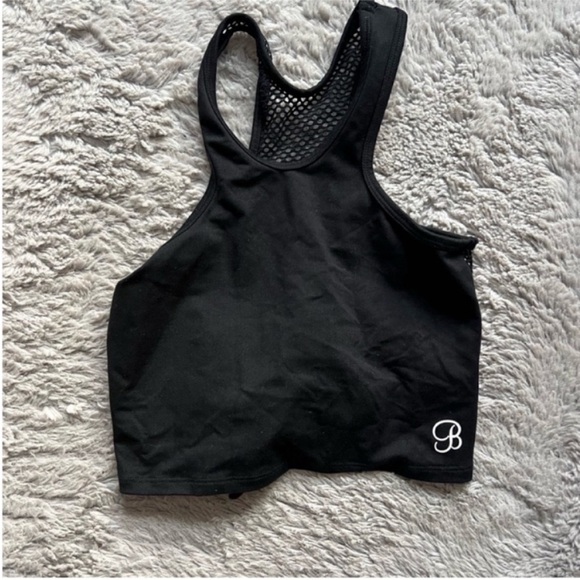Bombshell Sportswear Black Mesh Tie Crop Top XS - Picture 2 of 5